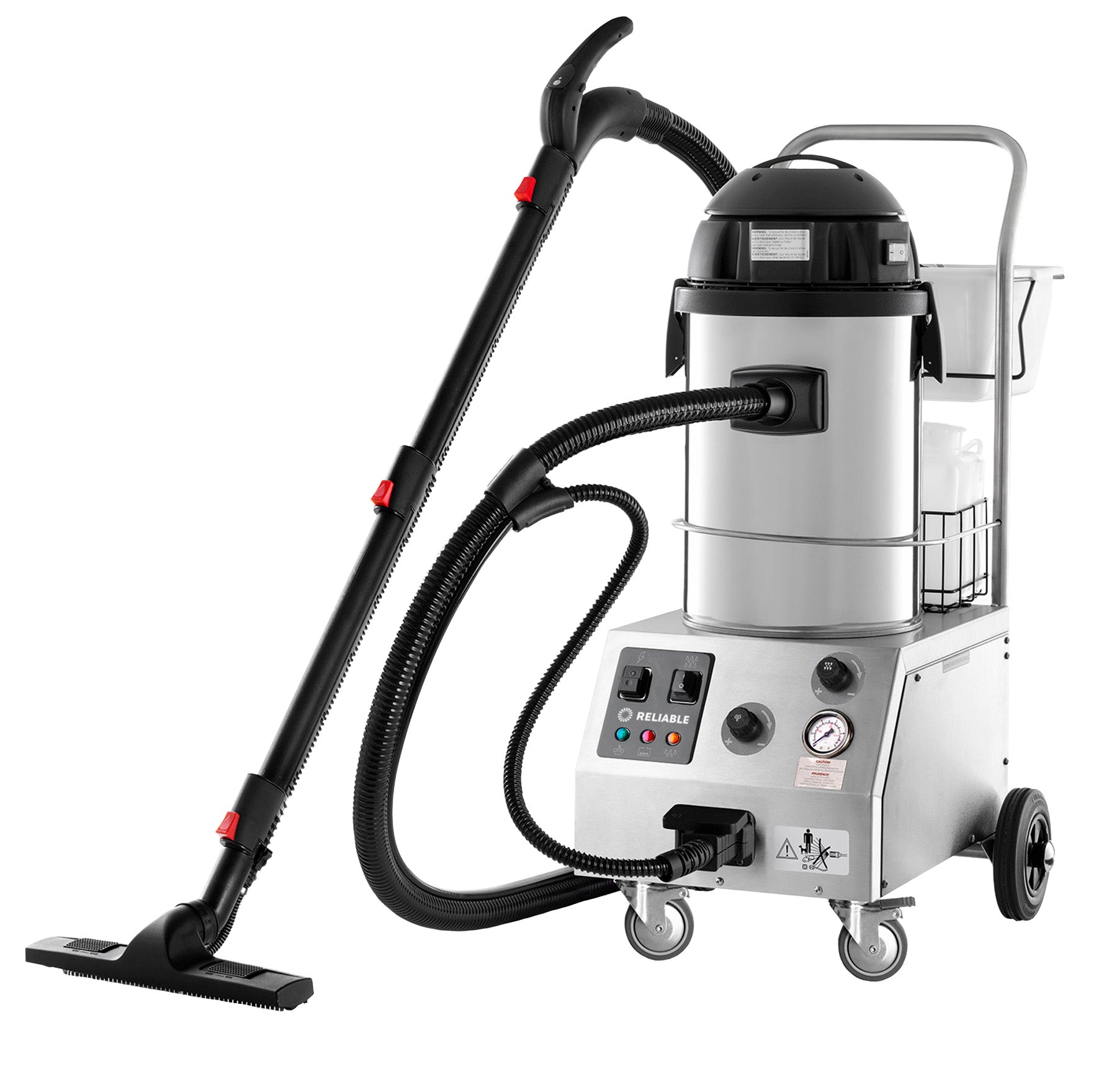 Reliable Tandem Pro 2000CV wheeled steam-vacuum cleaner with hoses, handgrip and floor brush