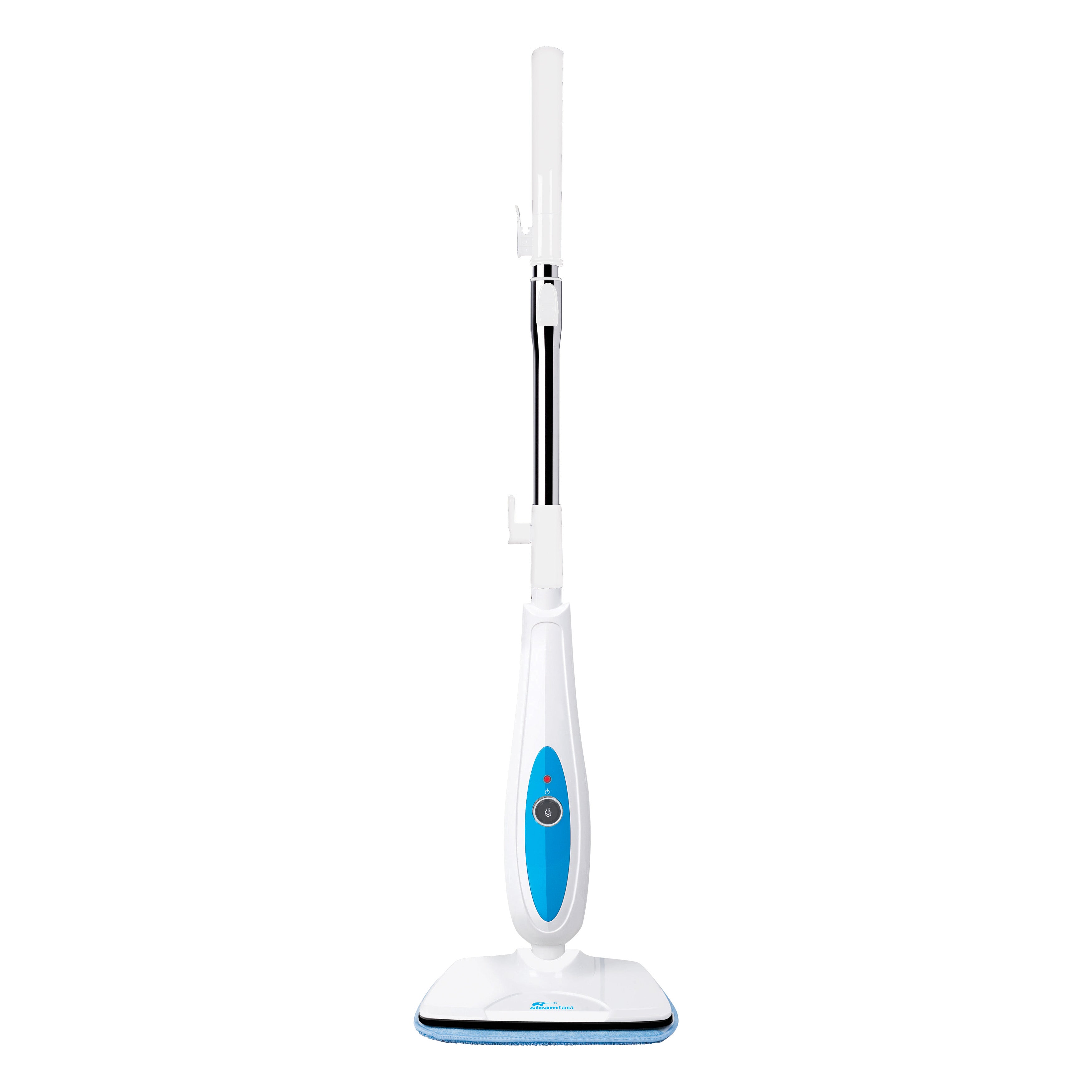 Steamfast SF-150 Everyday Steam Mop, showing its white body, pole and floor head